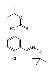 O-propan-2-yl N-[4-chloro-3-[(E)-(2-methylpropan-2-yl)oxyiminomethyl]phenyl]carbamothioate结构式