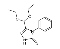 3-(diethoxymethyl)-4-phenyl-1H-1,2,4-triazole-5(4H)-thione结构式