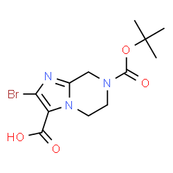 2-Bromo-7-(tert-butoxycarbonyl)-5,6,7,8-tetrahydroimidazo[1,2-a]pyrazine-3-carboxylic acid structure