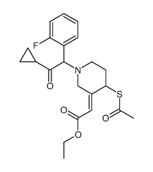 (E)-[4-(Acetylthio)-1-[2-cyclopropyl-1-(2-fluorophenyl)-2-oxoethyl]-3-piperidinylidene]acetic Acid Ethyl Ester (Mixture of Diastereomers) structure