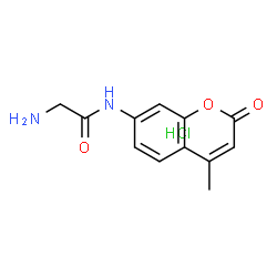 2-氨基-N-(4-甲基-2-氧代-2H-苯并吡喃-7-基)乙酰胺盐酸盐结构式
