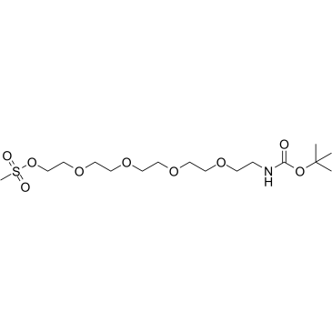 Boc-N-Amido-PEG5-Ms结构式