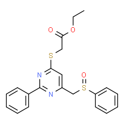 ETHYL 2-((2-PHENYL-6-[(PHENYLSULFINYL)METHYL]-4-PYRIMIDINYL)SULFANYL)ACETATE结构式