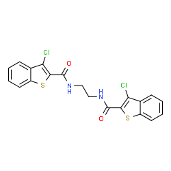 N,N'-1,2-Ethanediylbis(3-chloro-1-benzothiophene-2-carboxamide) structure