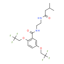 N-(2-[(3-METHYLBUTANOYL)AMINO]ETHYL)-2,5-BIS(2,2,2-TRIFLUOROETHOXY)BENZENECARBOXAMIDE Structure