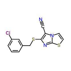 6-[(3-Chlorobenzyl)sulfanyl]imidazo[2,1-b][1,3]thiazole-5-carbonitrile结构式