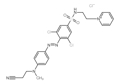 1-[2-[[[3,5-dichloro-4-[[4-[(2-cyanoethyl)methylamino]phenyl]azo]phenyl]sulphonyl]amino]ethyl]pyridinium chloride结构式