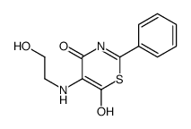 6-hydroxy-5-(2-hydroxyethylamino)-2-phenyl-1,3-thiazin-4-one Structure