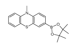 10-methyl-3-(4,4,5,5-tetramethyl-1,3,2-dioxaborolan-2-yl)-10H-phenothiazine结构式