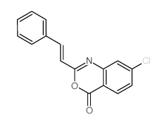3-chloro-9-(2-phenylethenyl)-8-oxa-10-azabicyclo[4.4.0]deca-2,4,9,11-tetraen-7-one结构式