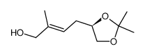 (2E,5R)-5,6-isopropylidenedioxy-2-methyl-2-hexen-1-ol结构式