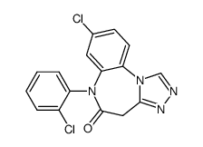 8-chloro-6-(2-chloro-phenyl)-6H-benzo[b][1,2,4]triazolo[4,3-d][1,4]diazepin-5-one结构式