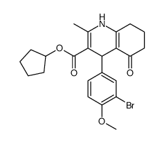 cyclopentyl 4-(3-bromo-4-methoxyphenyl)-2-methyl-5-oxo-4,6,7,8-tetrahydro-1H-quinoline-3-carboxylate结构式