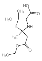 2-(ethoxycarbonylmethyl)-2,5,5-trimethyl-thiazolidine-4-carboxylic acid Structure