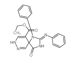 1,3,7,8-Tetraazaspiro[4.5]deca-2,6,9-triene-10-carboxylicacid, 4-oxo-1-phenyl-2-(phenylamino)-, ethyl ester Structure