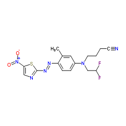 4-[(2,2-Difluoroethyl){3-methyl-4-[(E)-(5-nitro-1,3-thiazol-2-yl)diazenyl]phenyl}amino]butanenitrile Structure