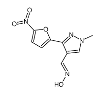 N-[[1-methyl-3-(5-nitrofuran-2-yl)pyrazol-4-yl]methylidene]hydroxylamine Structure