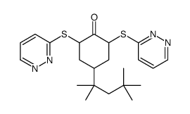 2,6-bis(pyridazin-3-ylsulfanyl)-4-(2,4,4-trimethylpentan-2-yl)cyclohexan-1-one Structure