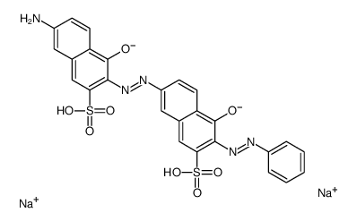 disodium 7-amino-4-hydroxy-3-[[5-hydroxy-6-(phenylazo)-7-sulphonato-2-naphthyl]azo]naphthalene-2-sulphonate Structure