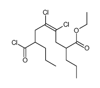 ethyl 7-carbonochloridoyl-4,5-dichloro-2-propyldec-4-enoate结构式