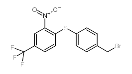 1-(((4-溴甲基)苯基)硫代)-2-硝基-(三氟甲基)苯结构式
