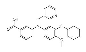 N-(3-cyclohexyloxy-4-methoxyphenyl)-N-(3-pyridylmethyl)-3-aminobenzoic acid结构式