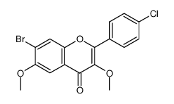 2-(4-Chlor-phenyl)-3.6-dimethoxy-4-oxo-7-brom-4H-chromen Structure