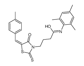 4-[5-[(4-methylphenyl)methylidene]-4-oxo-2-sulfanylidene-1,3-thiazolidin-3-yl]-N-(2,4,6-trimethylphenyl)butanamide Structure