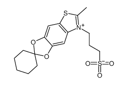 6'-methyl-7'-(3-sulphonatopropyl)spiro[cyclohexane-1,2'-[1,3]dioxolo[4,5-f]benzothiazolium]结构式