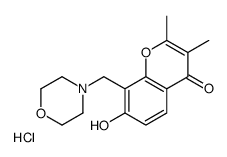 7-hydroxy-2,3-dimethyl-8-(morpholin-4-ium-4-ylmethyl)chromen-4-one,chloride Structure