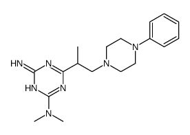 2-N,2-N-dimethyl-6-[1-(4-phenylpiperazin-1-yl)propan-2-yl]-1,3,5-triazine-2,4-diamine结构式