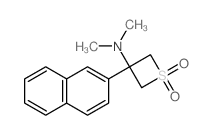 N,N-dimethyl-3-naphthalen-2-yl-1,1-dioxo-thietan-3-amine结构式