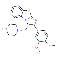 2-(3,4-DIMETHOXYPHENYL)-3-PIPERAZIN-1-YLMETHYLBENZO[D]IMIDAZO[2,1-B]THIAZOLE结构式