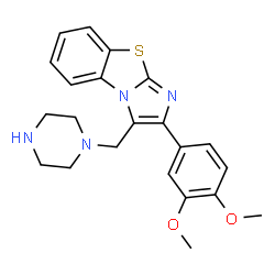 2-(3,4-DIMETHOXYPHENYL)-3-PIPERAZIN-1-YLMETHYLBENZO[D]IMIDAZO[2,1-B]THIAZOLE structure