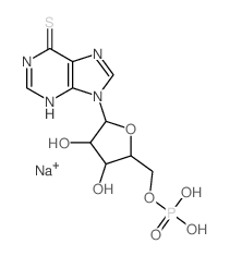 5'-Inosinic acid,6-thio-, disodium salt (9CI) structure