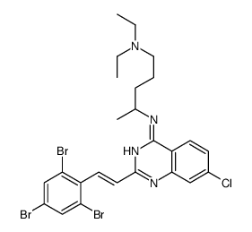 4-N-[7-chloro-2-[(E)-2-(2,4,6-tribromophenyl)ethenyl]quinazolin-4-yl]-1-N,1-N-diethylpentane-1,4-diamine Structure