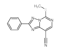 [1,2,4]Triazolo[1,5-c]pyrimidine-8-carbonitrile,5-(methylthio)-2-phenyl- Structure
