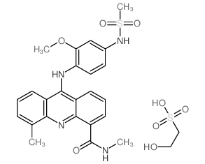 ETHANESULFONIC ACID, 2-HYDROXY-, compounded eith 9-((2-METHOXY-4-((METHYLSULFONYL)AMINO)PHENYL)AMINO)-N,5-DIMETHYL-4-ACRIDINECARBOXAMIDE (1:1)结构式