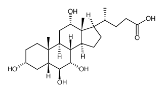 (3a,5b,6b,7a,12a)-3,6,7,12-tetrahydroxy-Cholan-24-oic acid结构式