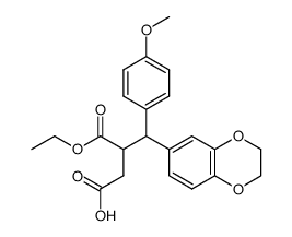 2-[(2,3-Dihydro-benzo[1,4]dioxin-6-yl)-(4-methoxy-phenyl)-methyl]-succinic acid 1-ethyl ester结构式