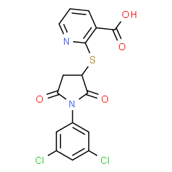 2-{[1-(3,5-dichlorophenyl)-2,5-dioxopyrrolidin-3-yl]sulfanyl}pyridine-3-carboxylic acid结构式