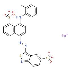 sodium 3-[[4-[(o-tolyl)amino]-5-sulpho-1-naphthyl]azo]-2,1-benzisothiazole-5-sulphonate结构式