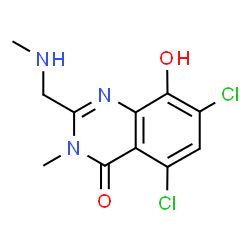 4(3H)-Quinazolinone,5,7-dichloro-8-hydroxy-3-methyl-2-[(methylamino)methyl]- Structure