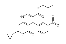 propyl cyclopropylmethyl 2,6-dimethyl-4-(3-nitrophenyl)-1,4-dihydropyr idine-3,5-dicarboxylate结构式