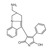 3-[(2R)-2-(aminomethyl)-2,3-dihydro-1H-pyrrolo[1,2-a]indol-4-yl]-4-phenylpyrrole-2,5-dione结构式