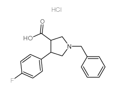 1-苄基-4-(4-氟苯基)-吡咯烷-3-羧酸盐酸盐结构式