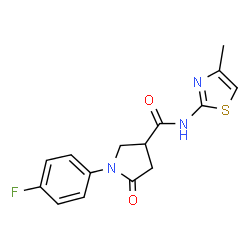 1-(4-fluorophenyl)-N-(4-methyl-1,3-thiazol-2-yl)-5-oxopyrrolidine-3-carboxamide structure