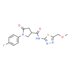 1-(4-fluorophenyl)-N-[5-(methoxymethyl)-1,3,4-thiadiazol-2-yl]-5-oxopyrrolidine-3-carboxamide结构式