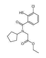 ethyl N-(3-chloro-2-mercaptobenzoyl)-N-cyclopentylglycinate Structure