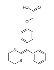 2-[4-[1,3-dithian-2-ylidene(phenyl)methyl]phenoxy]acetic acid Structure